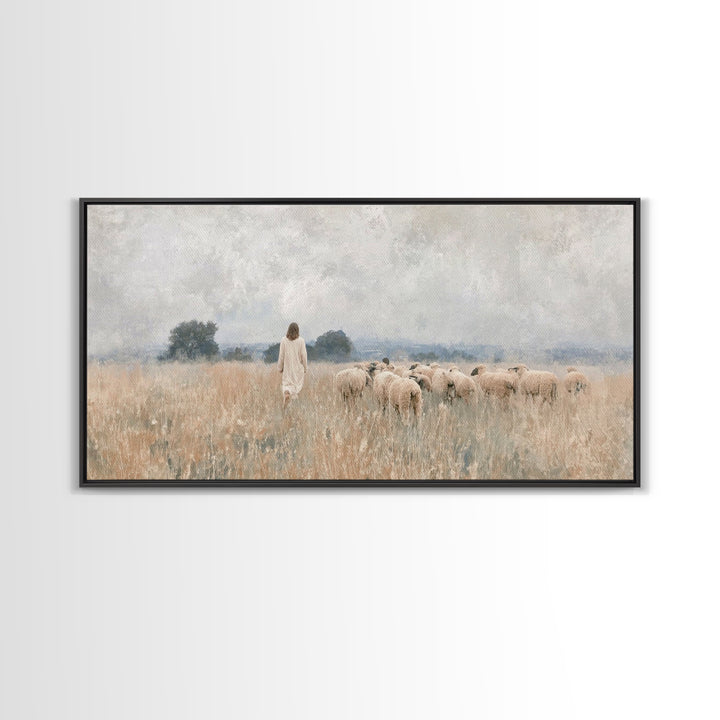 Quiet Field Grace – Framed Canvas Print – Christian Art Canvas – Christian Christmas Art – Christian Wall Art – Christmas Art – Jesus Paint