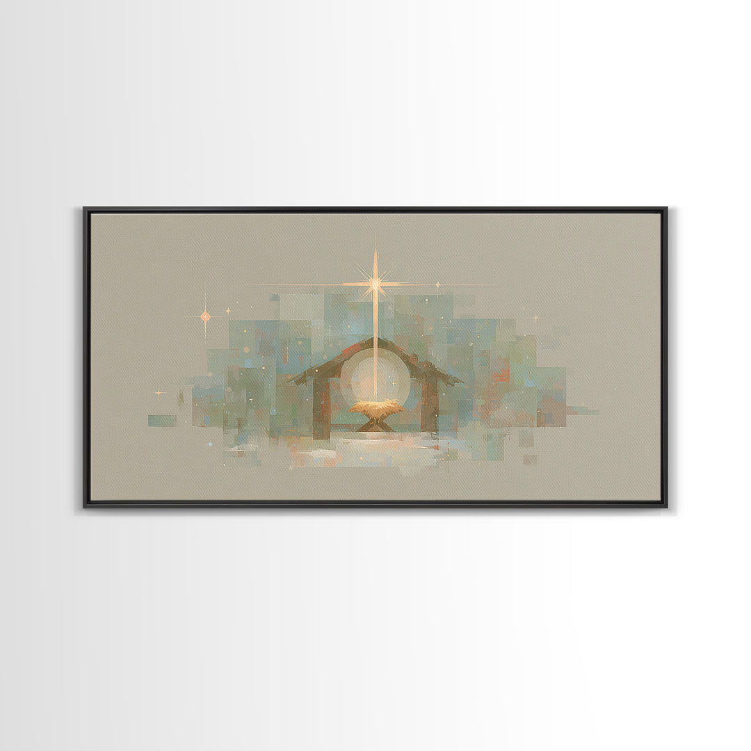 Holy Night Star – Framed Canvas Print, Christian Christmas Art, Christian Art, Christmas Art Work, Christian Wall Art, Jesus Christmas Art