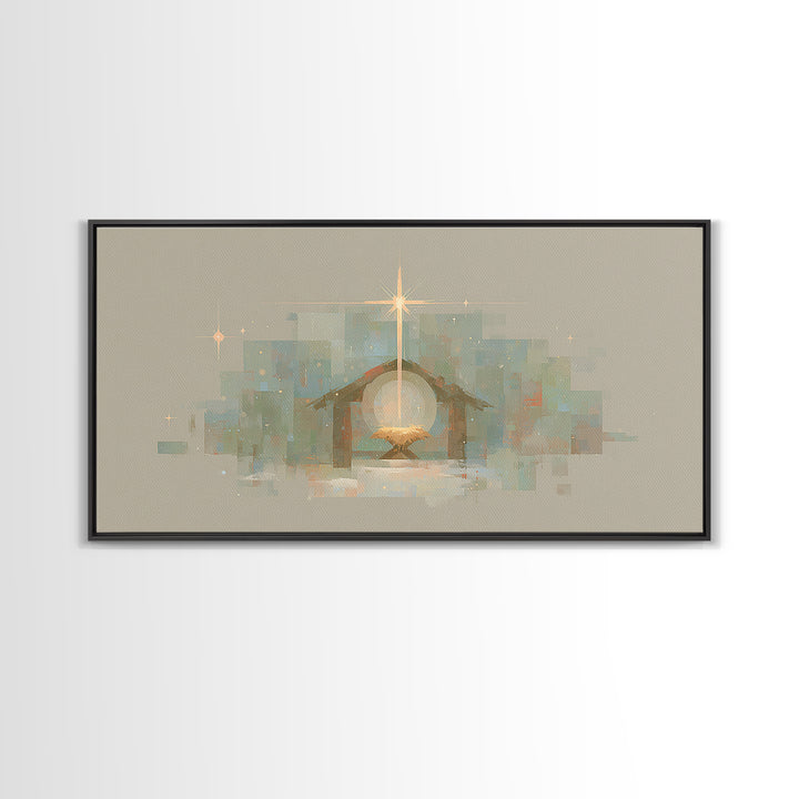 Holy Night Star – Framed Canvas Print, Christian Christmas Art, Christian Art, Christmas Art Work, Christian Wall Art, Jesus Christmas Art