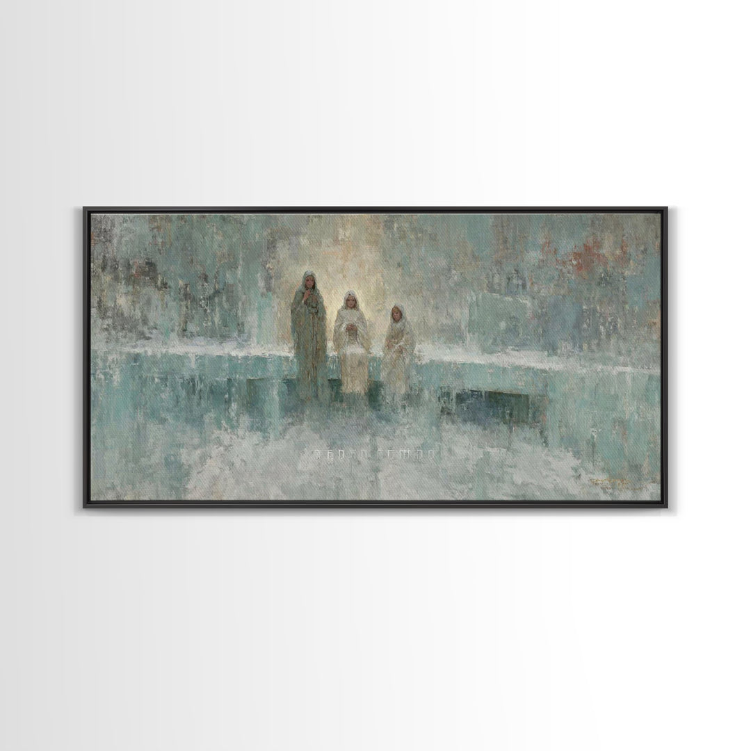 Family Of Light, Framed Canvas Print, Christian Art Canvas, Christian Art, Christian Christmas Art, Christmas Art, Christian Wall Art