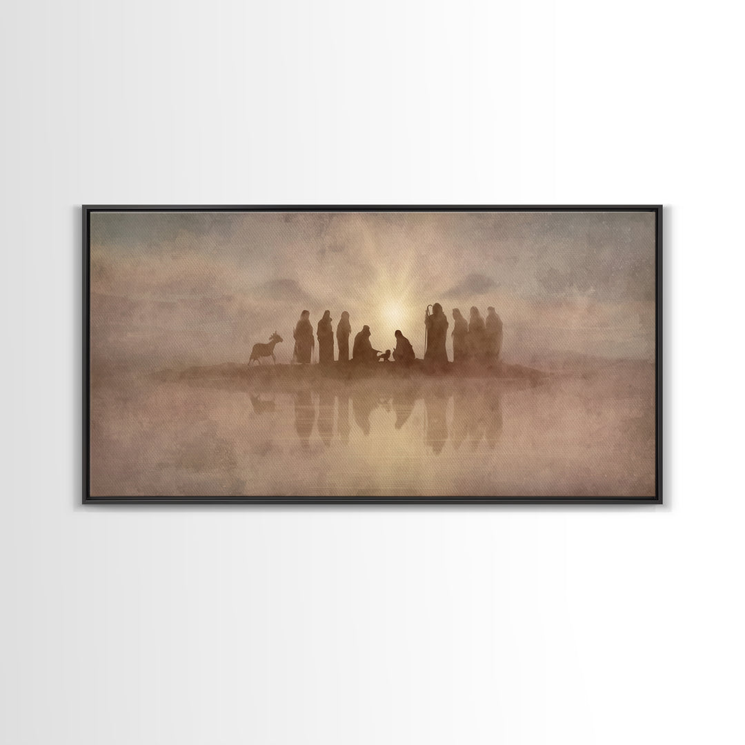 Sacred Gathering – Framed Canvas Print – Christian Paintings – Christian Wall Art – Minimalist Christian Art – Christian Art Canvas – Chris