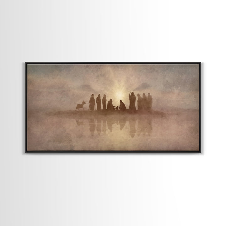 Sacred Gathering – Framed Canvas Print – Christian Paintings – Christian Wall Art – Minimalist Christian Art – Christian Art Canvas – Chris