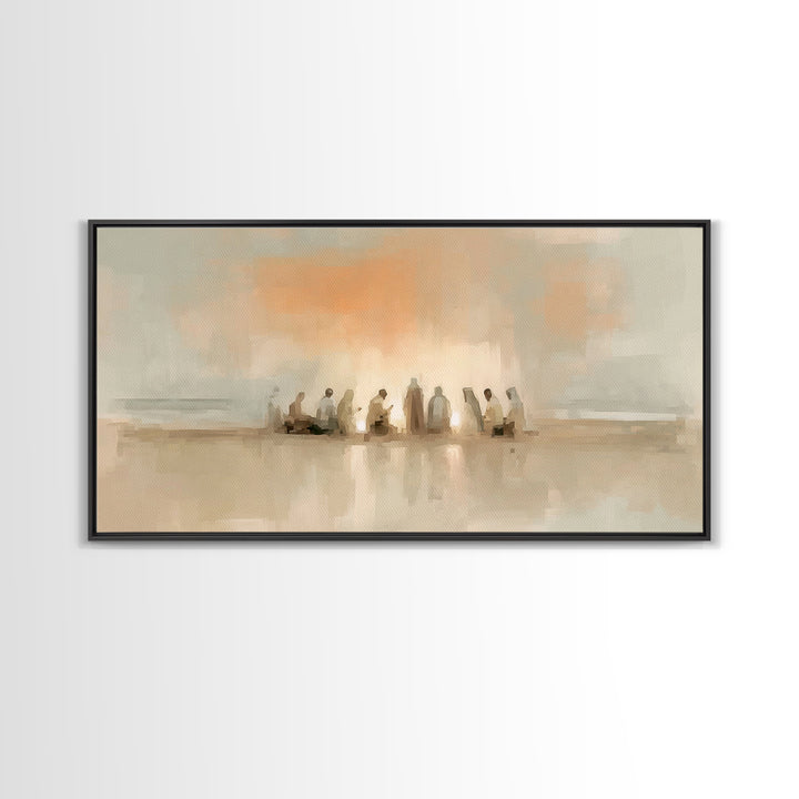 Silent Nativity – Framed Canvas Print – Christian Art Print – Christian Wall Art – Christian Art Canvas – Jesus Painting – Christmas Art Wo