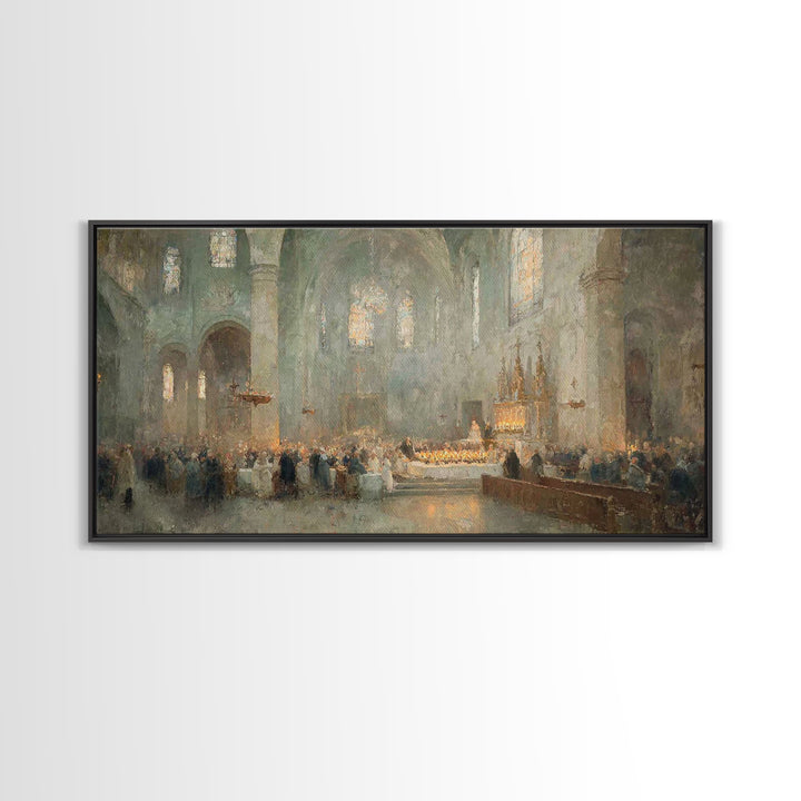 Gathered In Light – Framed Canvas Print – Christmas Wall Art – Christian Art – Christian Art Canvas – Christian Christmas Decorations – Vin