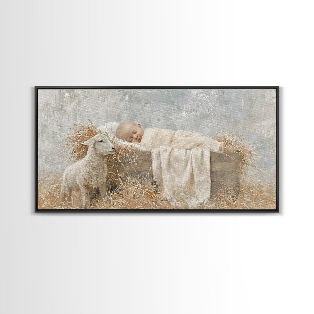 Holy Rest – Framed Canvas Print – Christian Art Print – Christian Wall Art – Jesus Christmas Art – Christmas Art Work – Christian Gift Idea