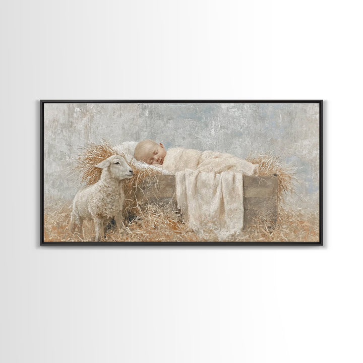 Holy Rest – Framed Canvas Print – Christian Art Print – Christian Wall Art – Jesus Christmas Art – Christmas Art Work – Christian Gift Idea