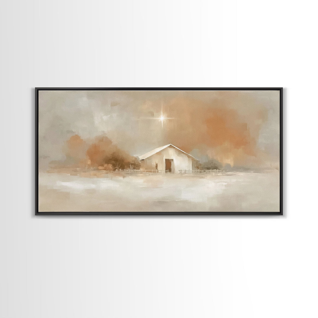 Holy Stillness – Framed Canvas Print – Christian Christmas Art – Subtle Christian Art – Christmas Art Prints – Christian Wall Art – Christi
