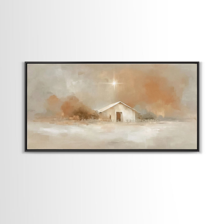 Holy Stillness – Framed Canvas Print – Christian Christmas Art – Subtle Christian Art – Christmas Art Prints – Christian Wall Art – Christi