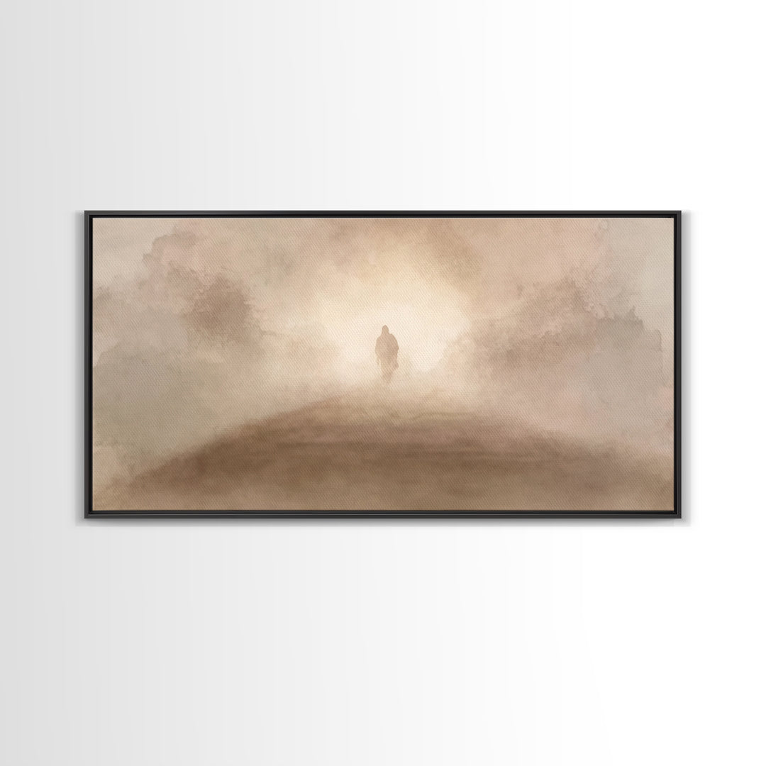 Walk in Light – Framed Canvas Print – Christian Art Canvas – Jesus Art Print – Christian Wall Art – Subtle Christian Art – Modern Christian