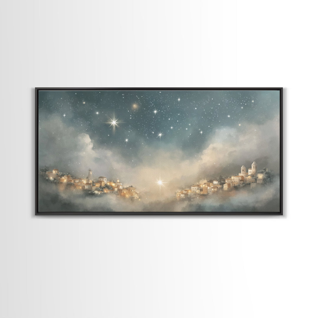 Star of Bethlehem – Framed Canvas Print – Christmas Art – Christian Art Prints – Christian Christmas Art – Christian Wall Art – Minimalist