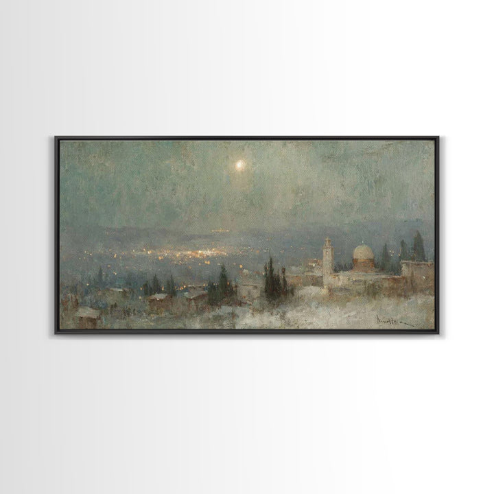 Silent Night Sky | Framed Canvas Print | Christian Art | Christmas Canvas Wall Art | Christian Christmas Art | Subtle Christian Art | Chris
