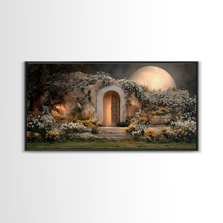 Moonlit Redeemer – Framed Canvas Print – Christian Wall Art – Christian Art Canvas – Christian Decor – Jesus Painting – Christian Art