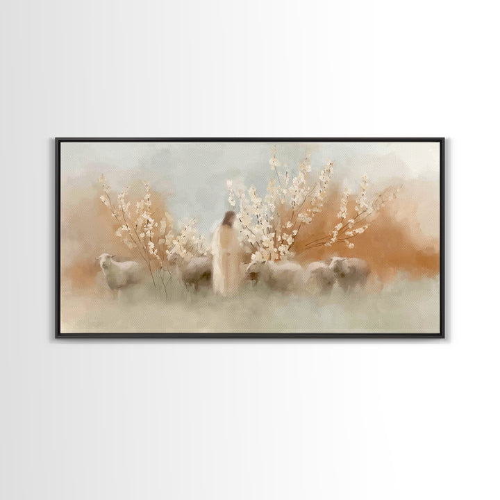 Morning Grace Path | Framed Canvas Print | Jesus Painting | Christian Wall Art | Christmas Art | Christian Art Canvas