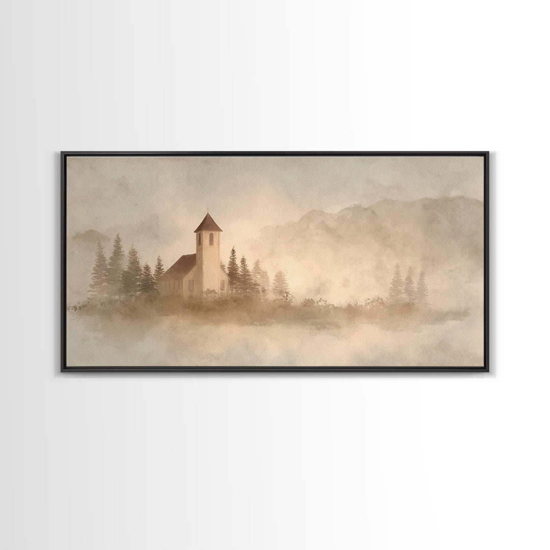 Silent Chapel Haven | Framed Canvas Print | Christian Wall Art | Christian Art Canvas | Christian Art | Christian Painting | Christian Gift