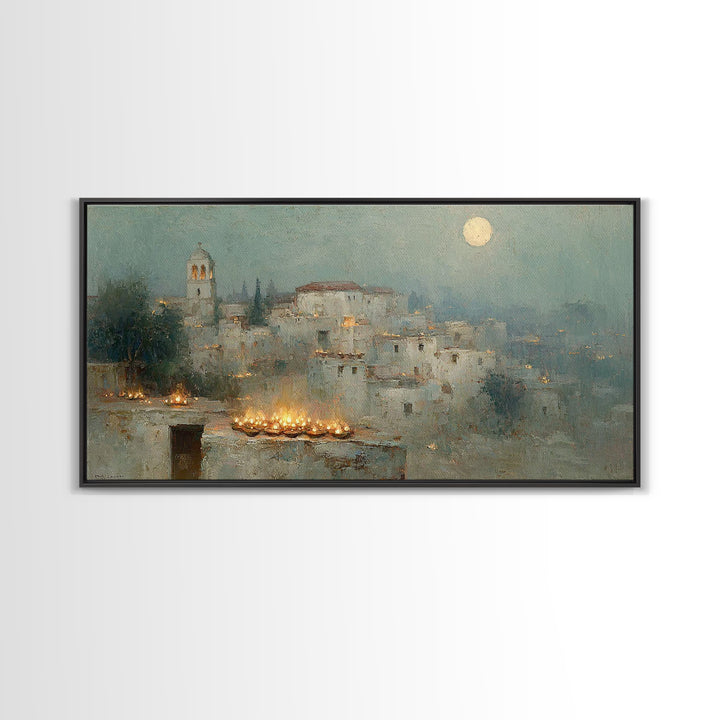 City Of Light – Framed Canvas Print – Christian Wall Art – Christmas Canvas Wall Art – Christian Christmas Art – Christian Decor – Jesus Ar