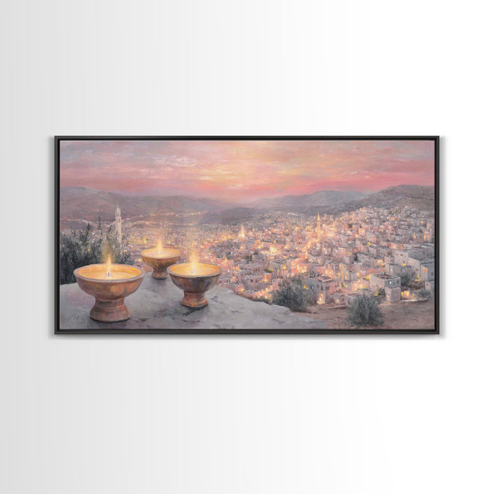 Starry Dwelling – Framed Canvas Print – Christian Wall Art – Christian Art Canvas – Christian Christmas Art – Christian Gift – Jesus Wall A