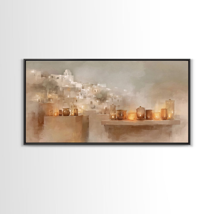 Ancient Lamps – Framed Canvas Print – Christian Wall Art – Christian Art Work – Jesus Painting – Moody Christmas Art – Christian Gift Ideas