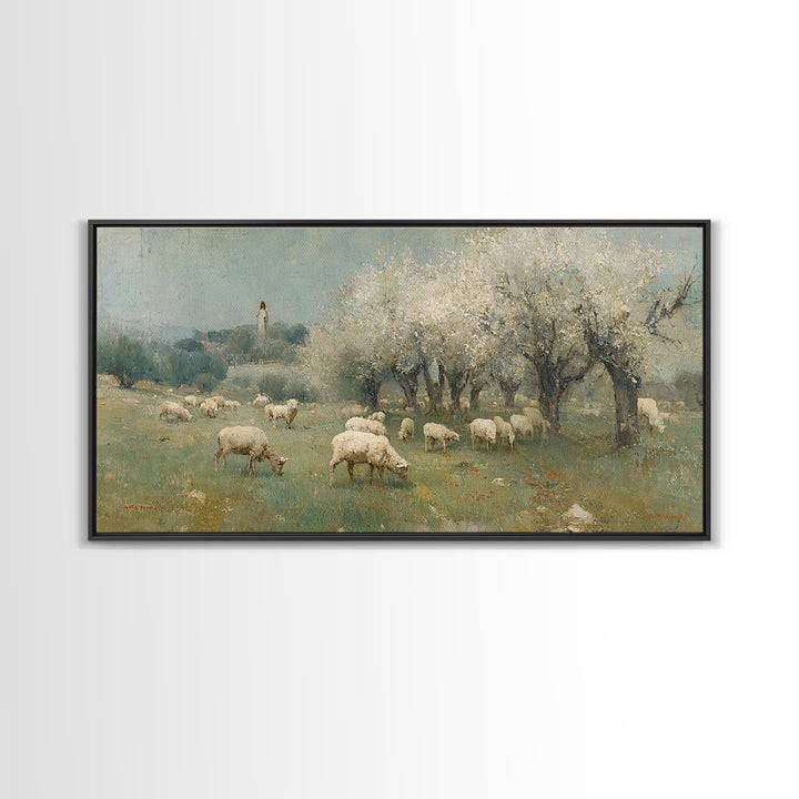 Blooming Quietude , Framed Canvas Print, Christian Art Canvas, Christian Wall Art, Christian Christmas Art, Jesus Painting, Christian Decor