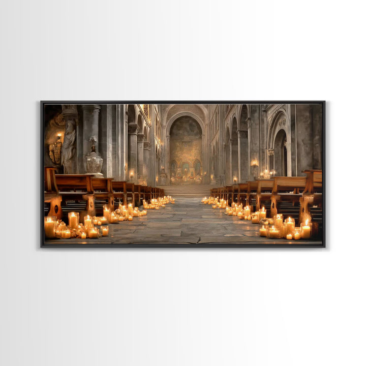 Cathedral Glow – Framed Canvas Print – Christian Wall Art – Christian Art Canvas – Christian Gift – Christmas Art – Christian Art Work – Mo