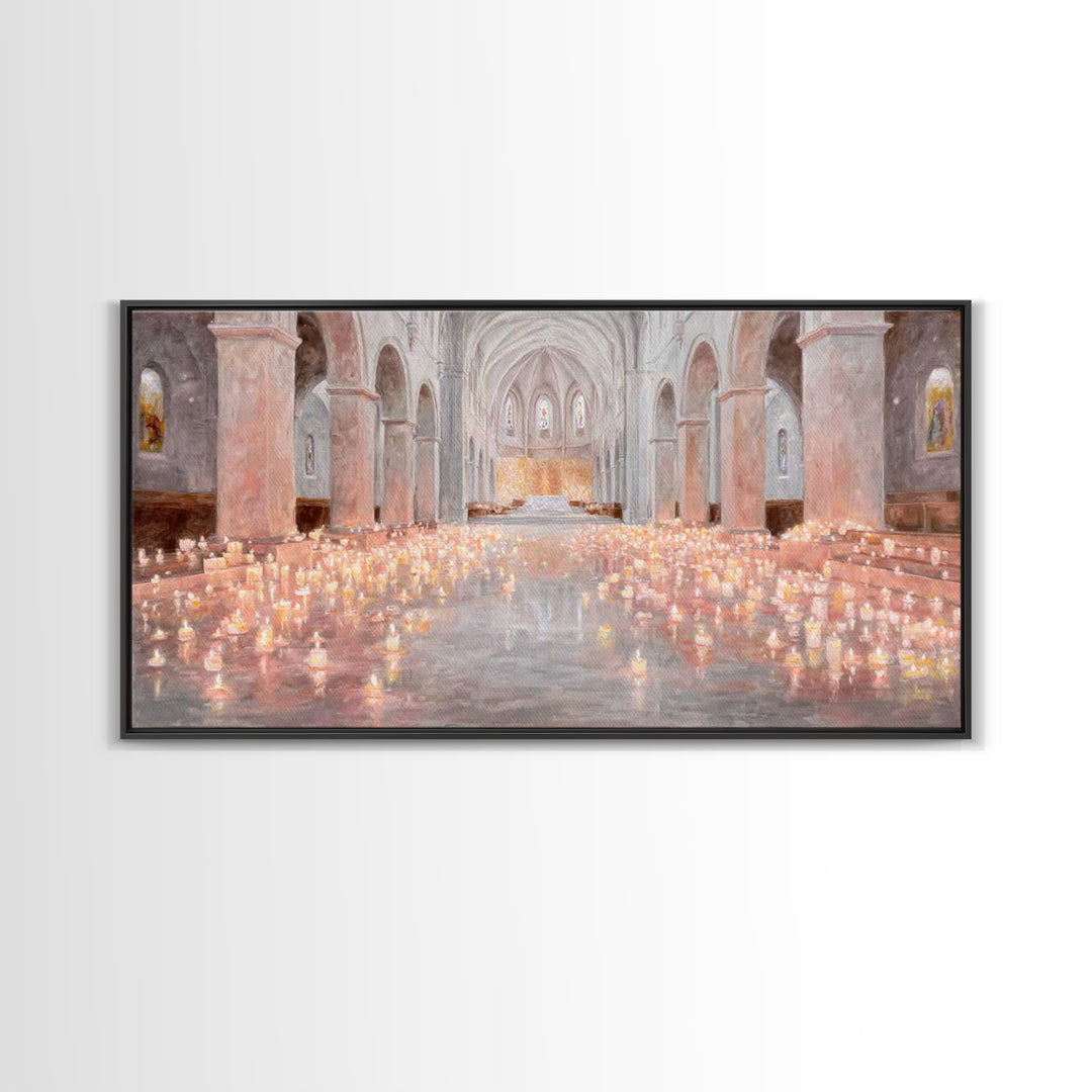 Sanctuary Of Light – Framed Canvas Print – Christian Wall Art – Christian Art Canvas – Christmas Art – Jesus Painting – Christian Decoratio