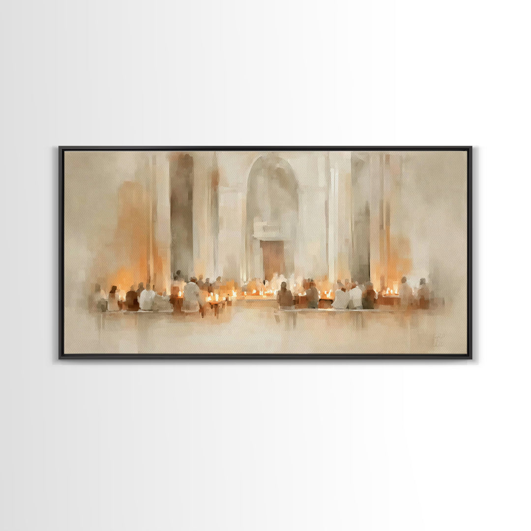Holy Assembly – Framed Canvas Print – Christian Wall Art – Christian Art Print – Framed Christian Art – Christian Christmas Art – Jesus Pai
