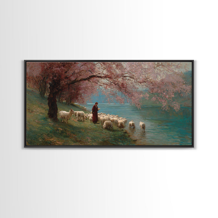 Blossom Gathering – Framed Canvas Print – Christian Art Print – Christian Wall Art – Framed Christian Art – Jesus Painting – Christian Chri