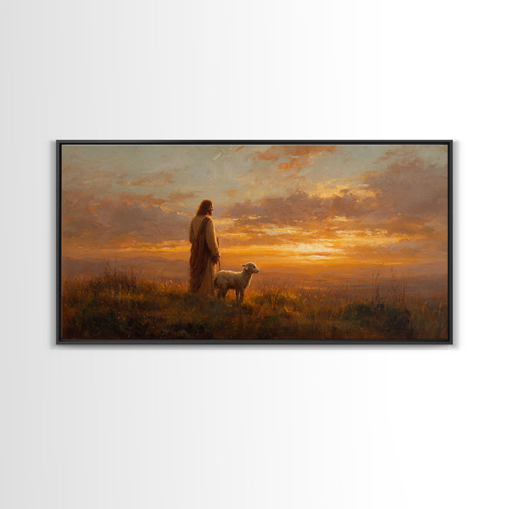 Evening Watch – Framed Canvas Print – Christian Wall Art – Christian Art Canvas – Jesus Painting – Vintage Christian Art – Christmas Art