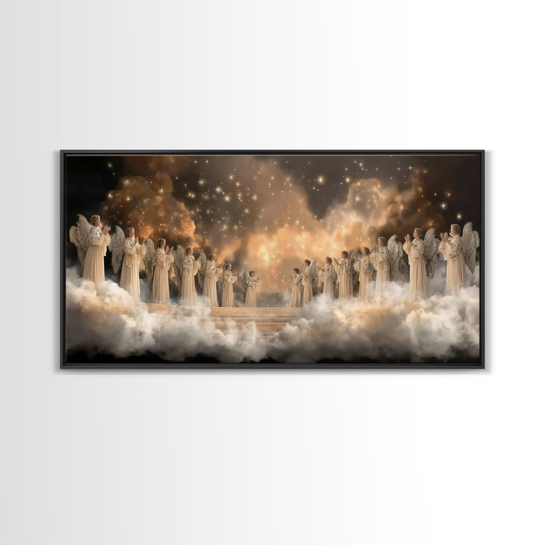Heavenly Chorus - Framed Canvas Print - Christian Art Canvas - Christmas Wall Art - Modern Christian Art - Christian Decorations - Christia