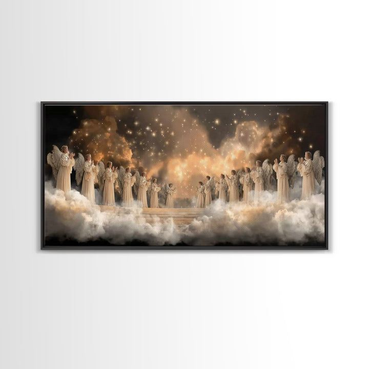Heavenly Chorus - Framed Canvas Print - Christian Art Canvas - Christmas Wall Art - Modern Christian Art - Christian Decorations - Christia