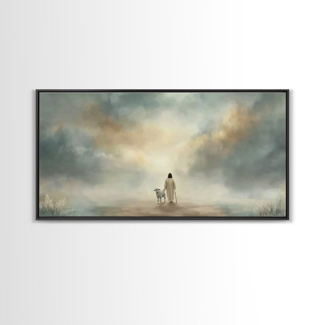Heavenly Path – Framed Canvas Print – Christian Art Canvas – Christian Wall Art – Modern Christian Art – Jesus Painting – Christian Decor