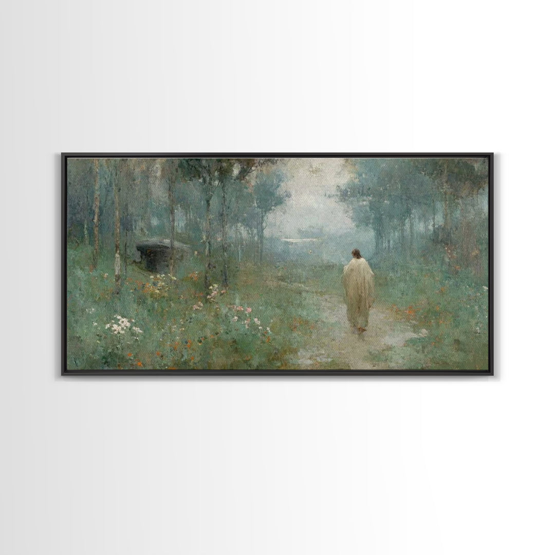 Garden Of Peace – Framed Canvas Print – Christian Art Canvas – Subtle Christian Art – Jesus Painting – Christian Decor