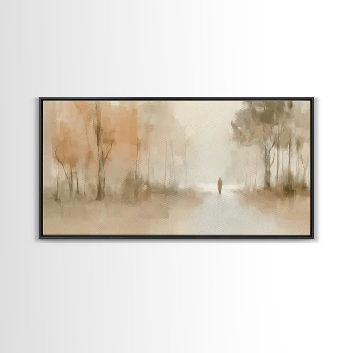 Silent Wanderer, Framed Canvas Print, Christian Wall Art, Christian Art Canvas, Moody Christian Art, Jesus Painting