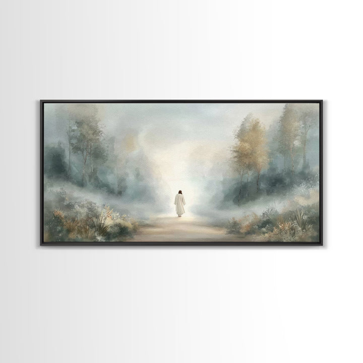 Misty Refuge – Framed Canvas Print – Christian Art – Christian Art Canvas – Large Christian Painting – Jesus Canvas Art