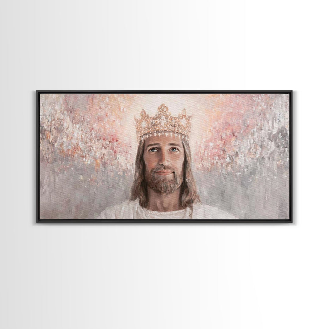 Heavenly Majesty, Framed Canvas Print, Christian Wall Art, Jesus Painting, Christian Art Canvas, Modern Christian Art, Christmas Art Work