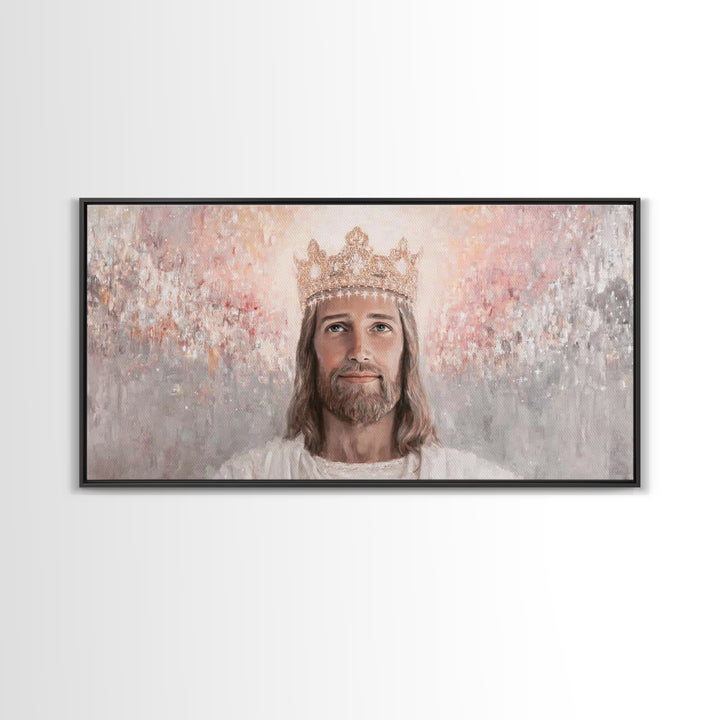 Heavenly Majesty, Framed Canvas Print, Christian Wall Art, Jesus Painting, Christian Art Canvas, Modern Christian Art, Christmas Art Work