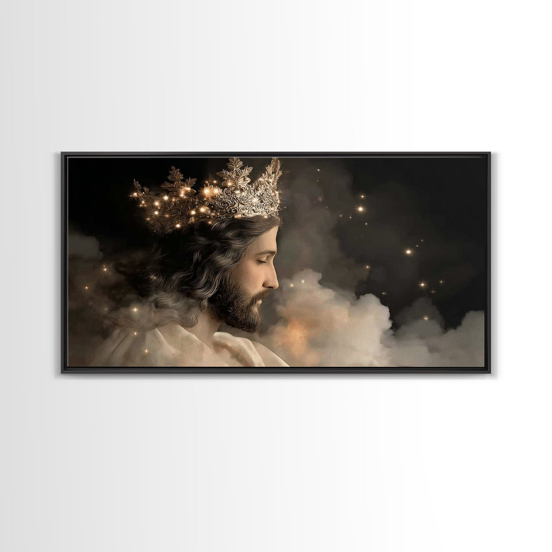 Radiant Sovereign – Framed Canvas Print – Jesus Painting – Christian Art Canvas – Modern Christian Art – Christian Wall Art – Christmas Can
