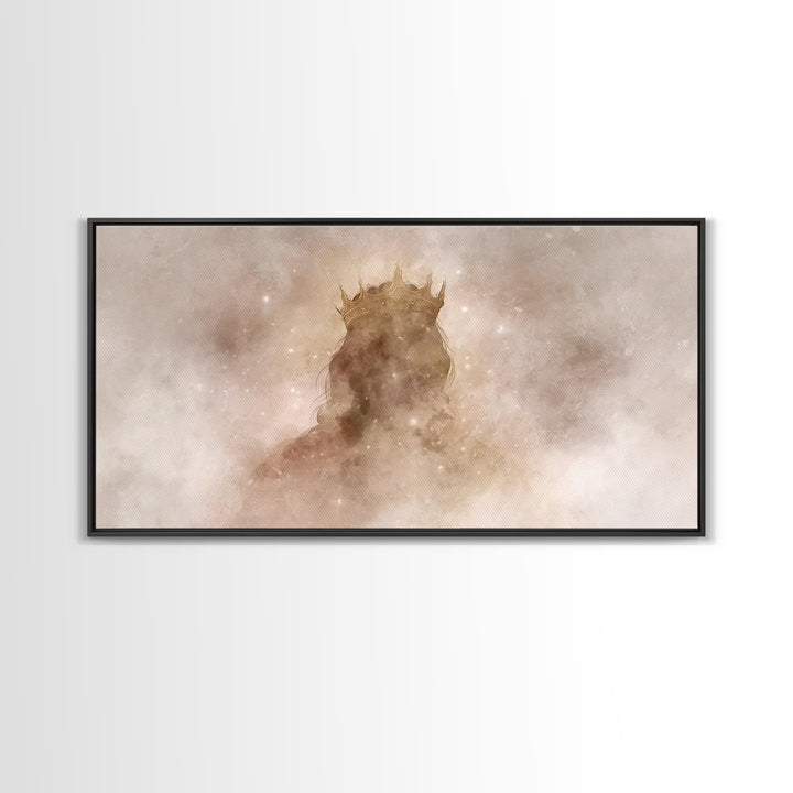 Hidden Crown | Framed Canvas Print | Christian Art | Jesus Painting | Moody Christian Art | Christian Art Canvas | Christian Christmas Deco