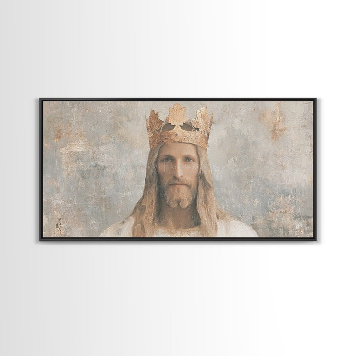 King Of Grace – Framed Canvas Print – Christian Art Canvas – Christian Wall Art – Jesus Painting – Christian Art Print – Christmas Art Fram