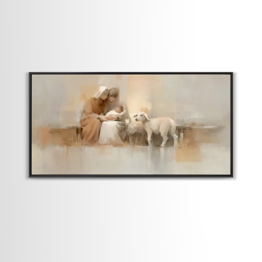 Holy Family Calm – Framed Canvas Print – Christian Wall Art – Christian Christmas Art – Christian Art Canvas – Christmas Art – Christian De