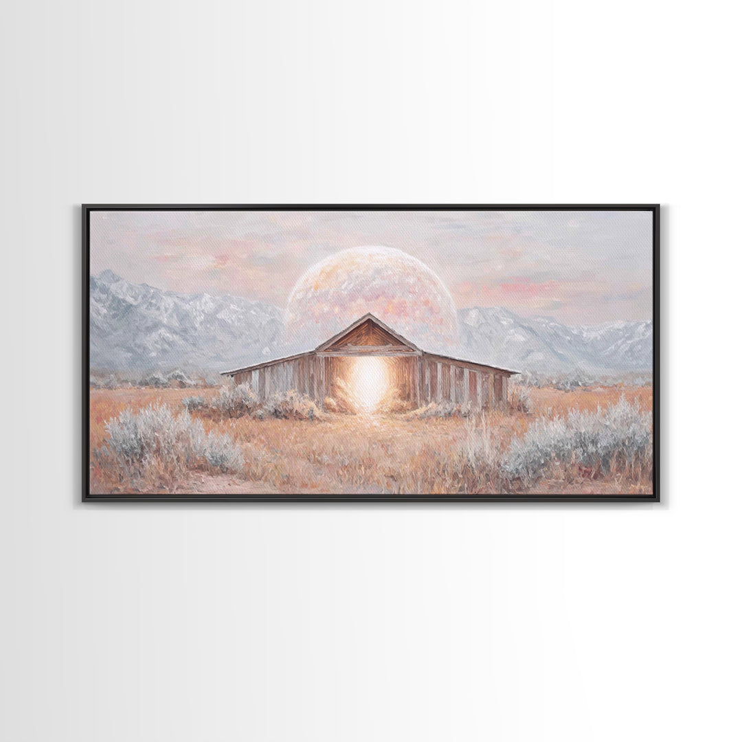 Radiant Manger Sky – Framed Canvas Print – Christian Christmas Art – Christian Wall Art – Christmas Art – Christian Art Canvas – Christian