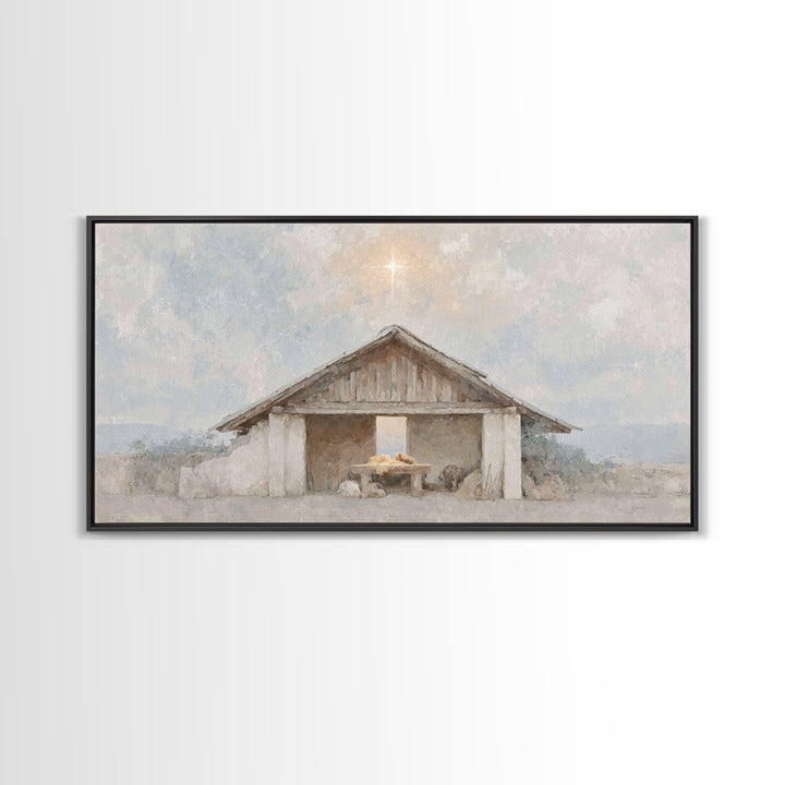 The Guiding Star – Framed Canvas Print – Christmas Art – Christian Wall Art – Christian Christmas Art – Christian Art Canvas – Christian De