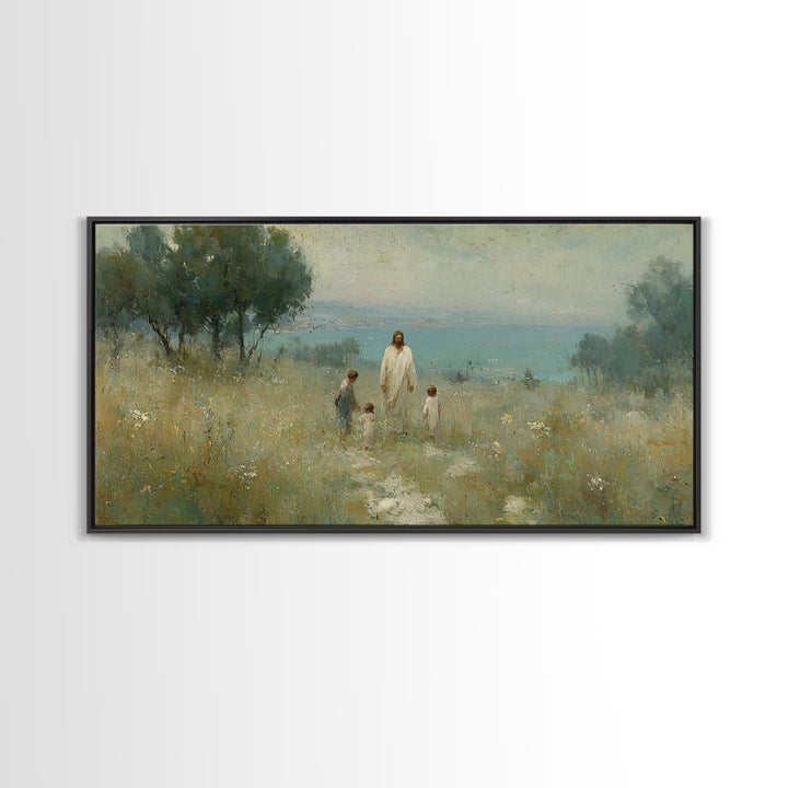 Fields Of Mercy – Framed Canvas Print – Christian Wall Art – Jesus Painting – Christian Art Canvas – Vintage Christian Art – Christian Chri