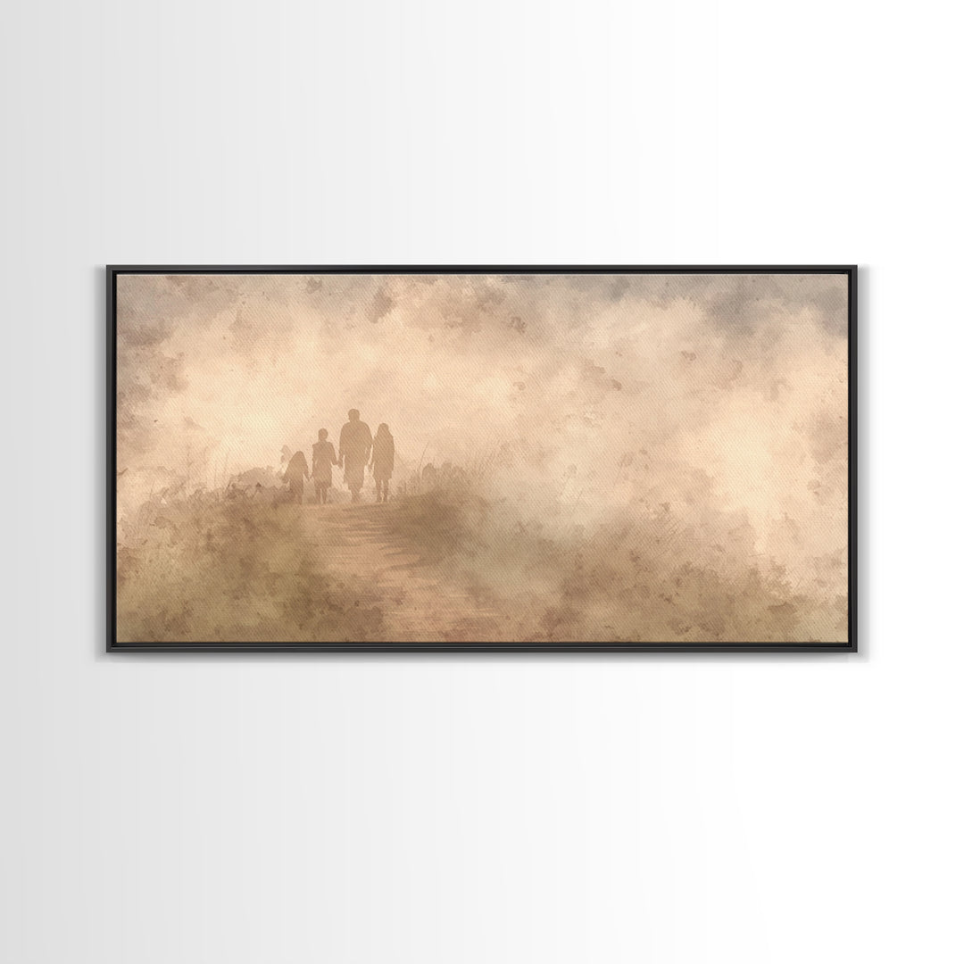 Walk Of Faith – Framed Canvas Print – Christian Art Canvas – Christian Wall Art – Minimalist Christian Art – Christian Painting – Christian