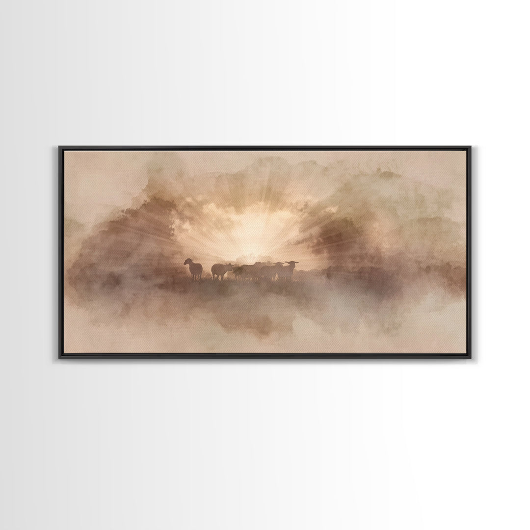 Rays Of Promise – Framed Canvas Print – Christian Art Canvas – Christian Wall Art – Moody Christian Art – Christian Christmas Art – Christi