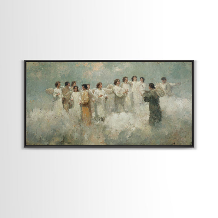 Celestial Harmony - Framed Canvas Print - Christian Christmas Art - Christian Wall Art - Christmas Canvas Wall Art - Christian Art Gift - M