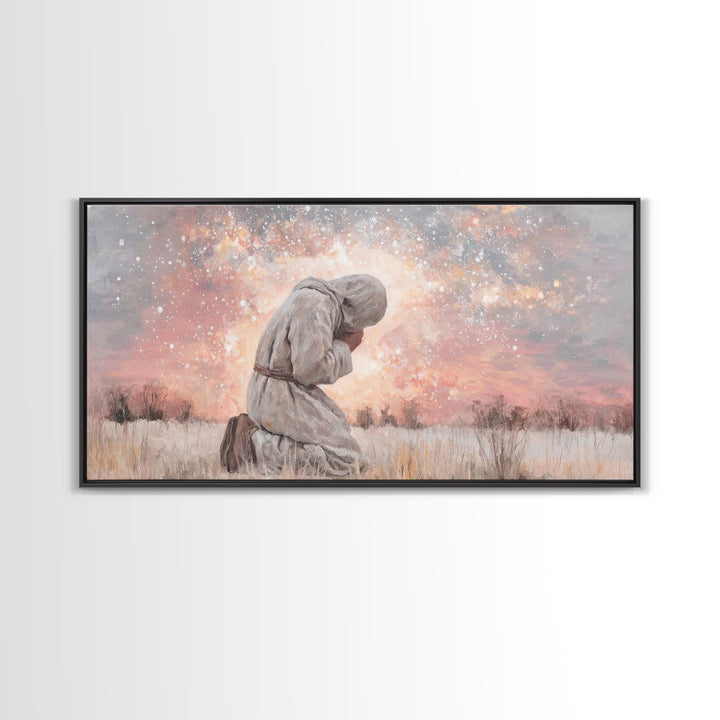Dawn Of Shepherds, Framed Canvas Print, Christian Art Canvas, Christian Wall Art, Jesus Painting, Christmas Art, Christian Christmas Decor,