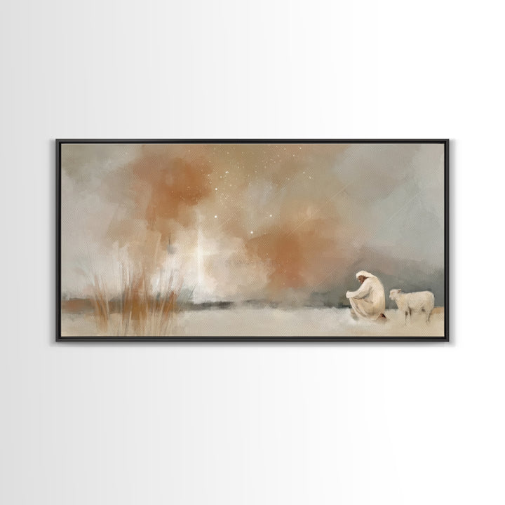 Humble Devotion – Framed Canvas Print – Christian Art Canvas – Christian Wall Art – Jesus Painting – Christmas Art – Christian Christmas De