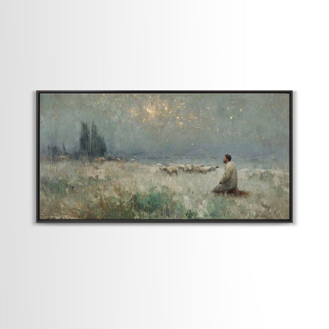 Bethlehem Silence – Framed Canvas Print – Christian Art Canvas – Christian Wall Art – Christmas Art – Jesus Painting – Christian Christmas