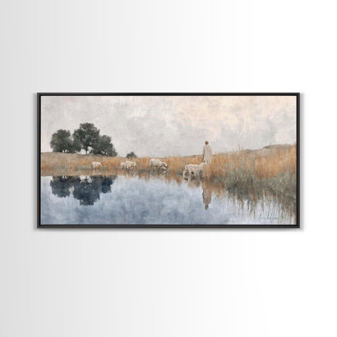 Graceful Meadow – Framed Canvas Print – Christian Wall Art – Christian Art Canvas – Christian Art Prints – Christian Decor – Modern Christi