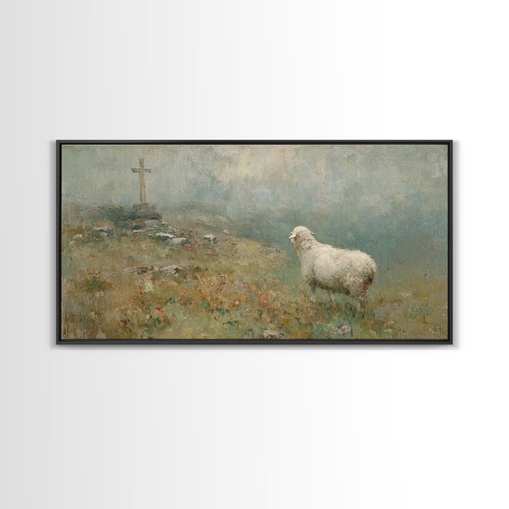 Path To Calvary, Framed Canvas Print, Christian Art Canvas, Christian Wall Art, Christian Art Work, Christian Painting, Christian Decor, Ch